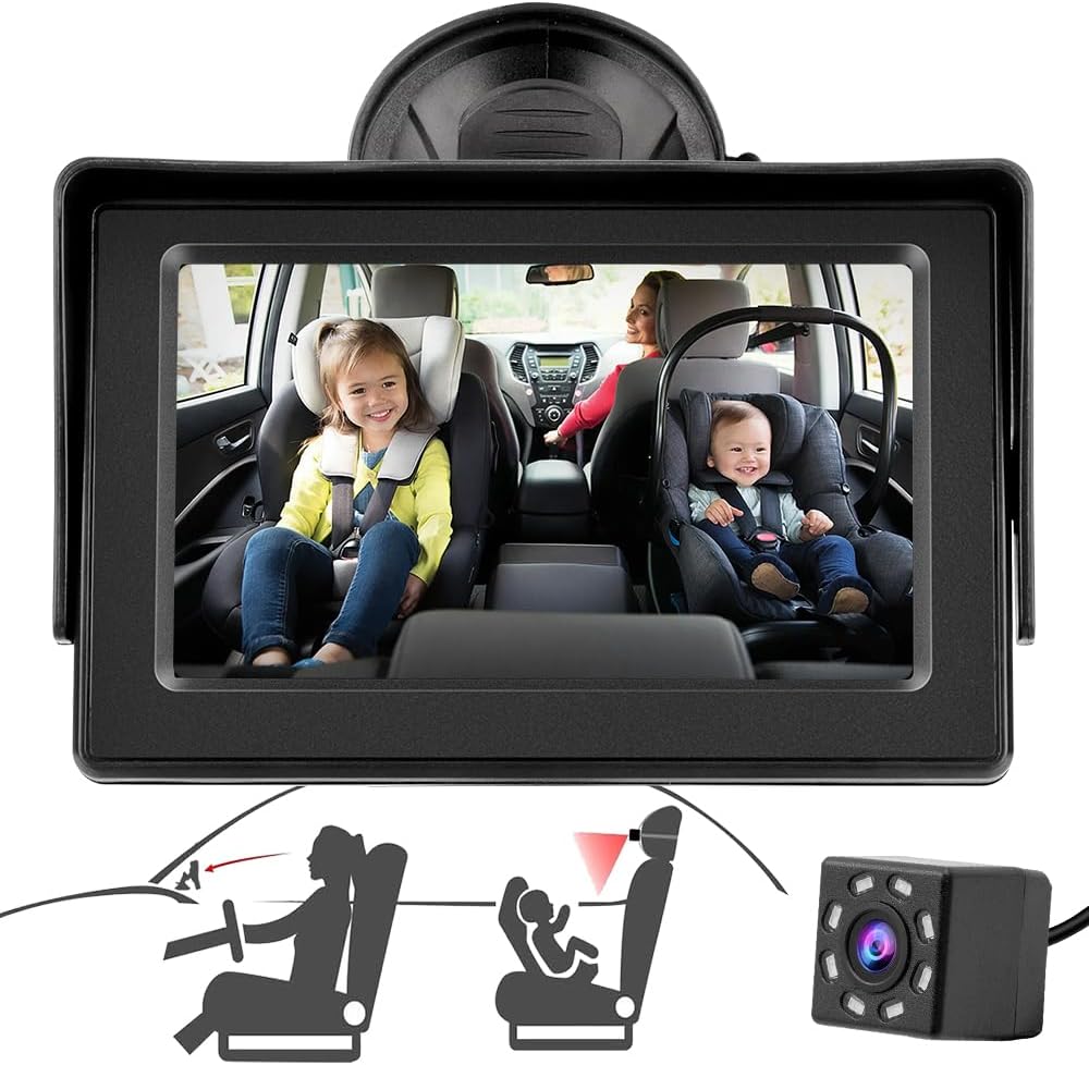 Jansite Baby Car Mirror: Clear Night Vision & Wide View