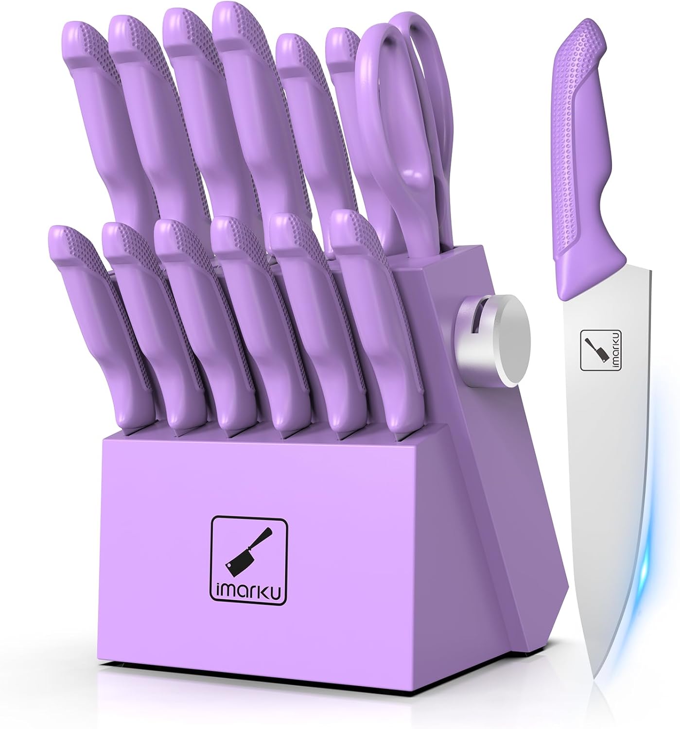 imarku Kitchen Knife Set with Built-in Sharpener for Precision