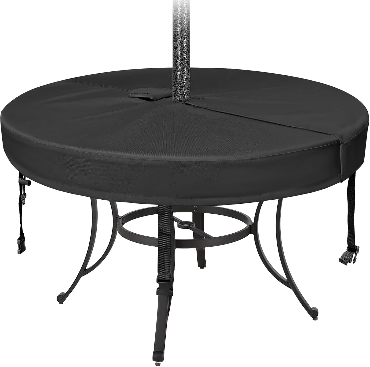 Round Patio Table Cover with Umbrella Hole - Heavy Duty 600D