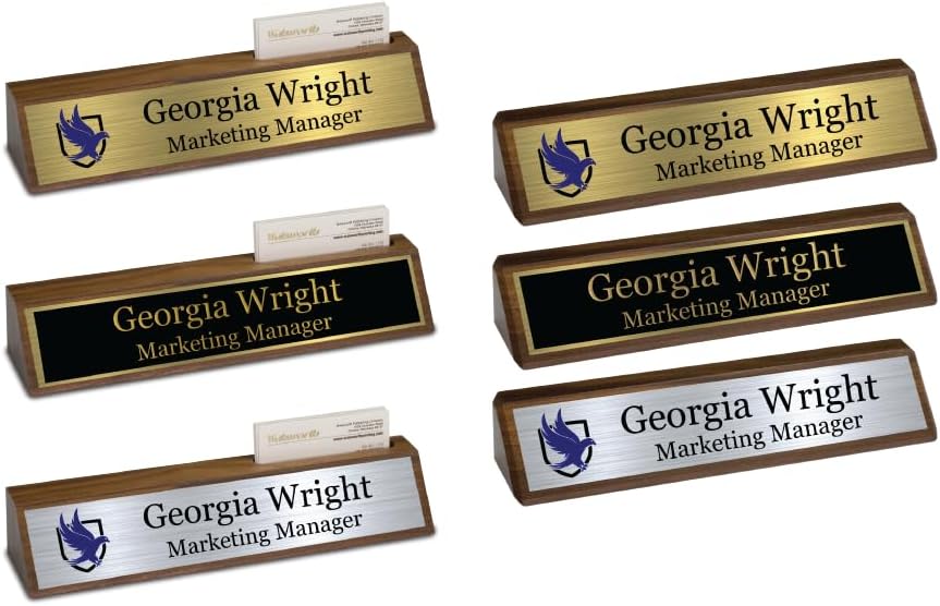 Custom Desk Wedge Name Plate - Personalized Titles & Styles