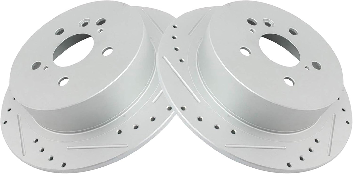 TRQ Rear Performance Brake Rotors Set for 2008-2013 Highlander