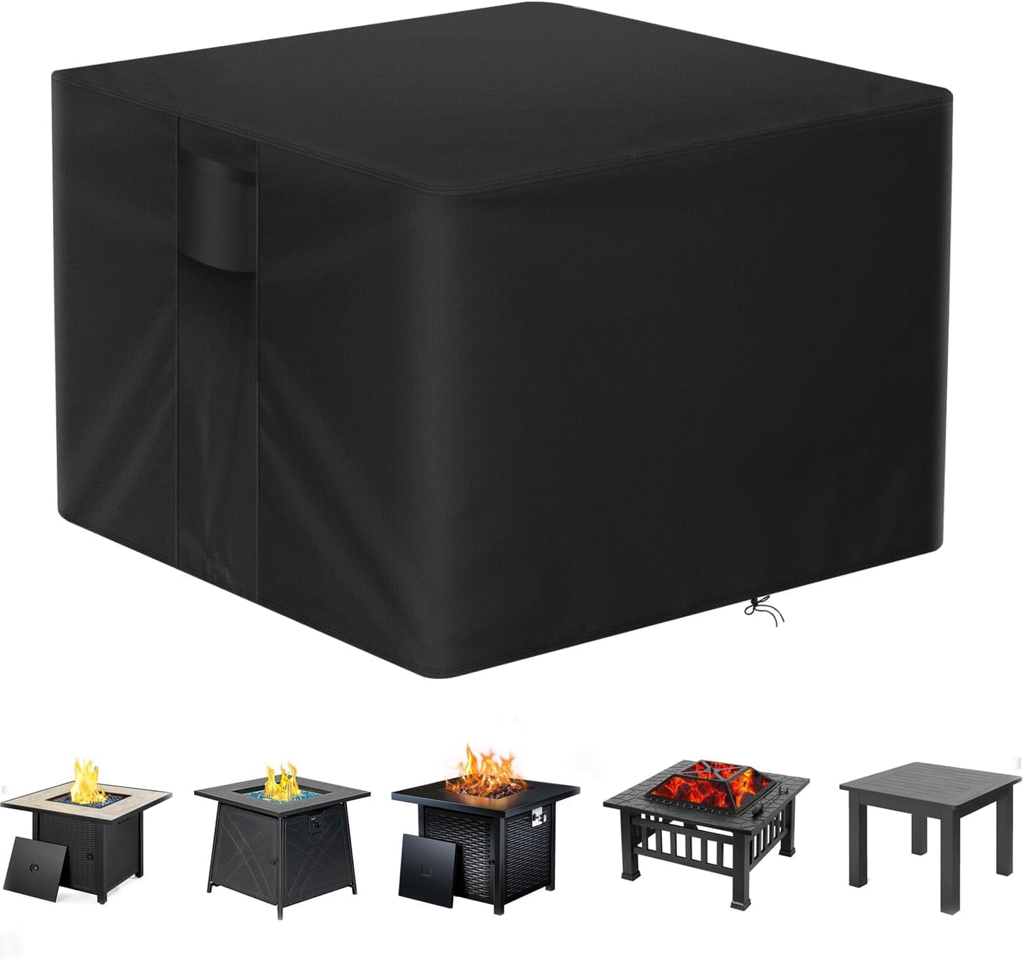 POMER Fire Pit Cover Square for Outdoor Table Protection