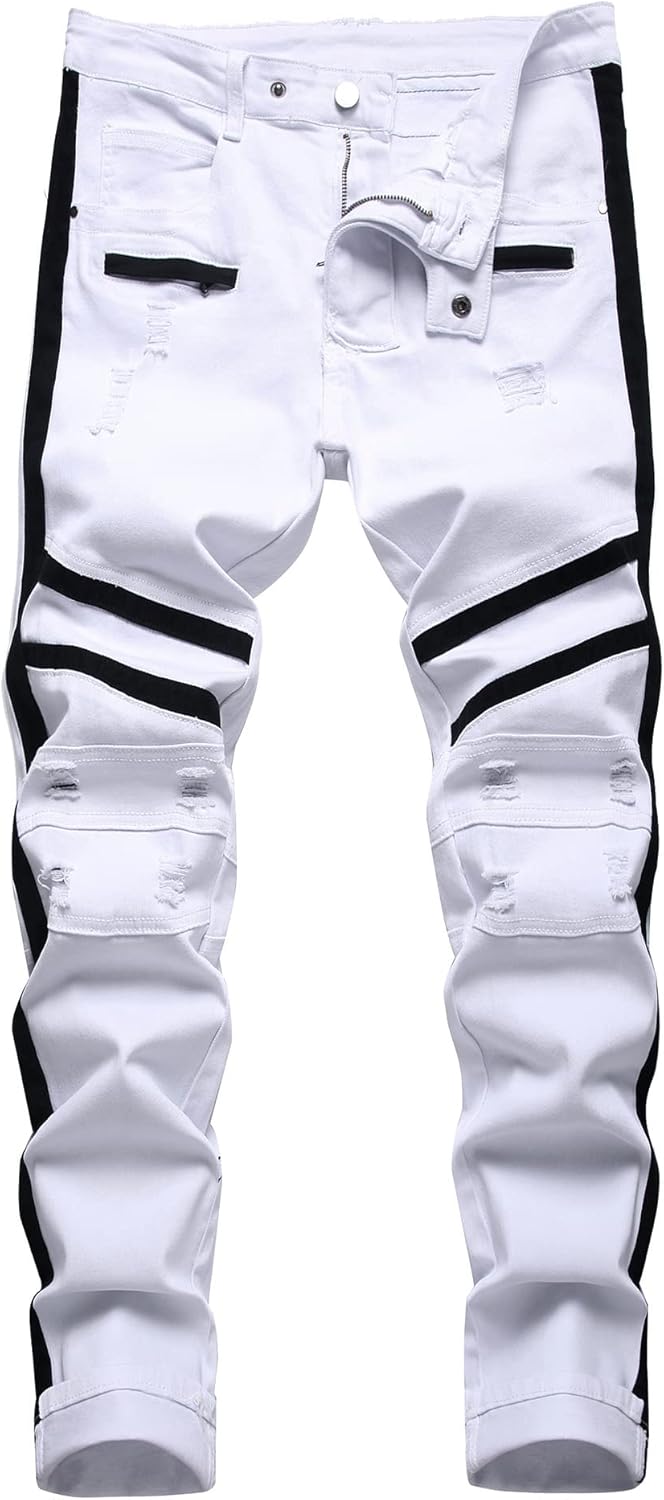 Men's Ripped Skinny Stretch Distressed Slim Jeans for Style