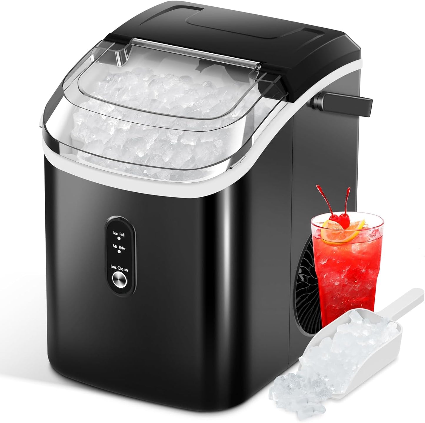 Soft Chewable Nugget Ice Maker with Self-Cleaning - 35.5Lbs/24Hrs