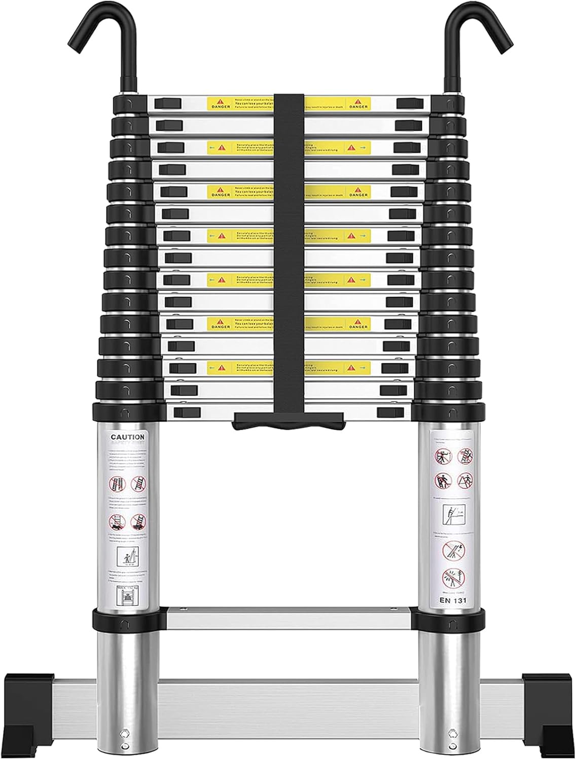 Telescoping Ladder with Hooks 20FT - Premium Aluminum Design