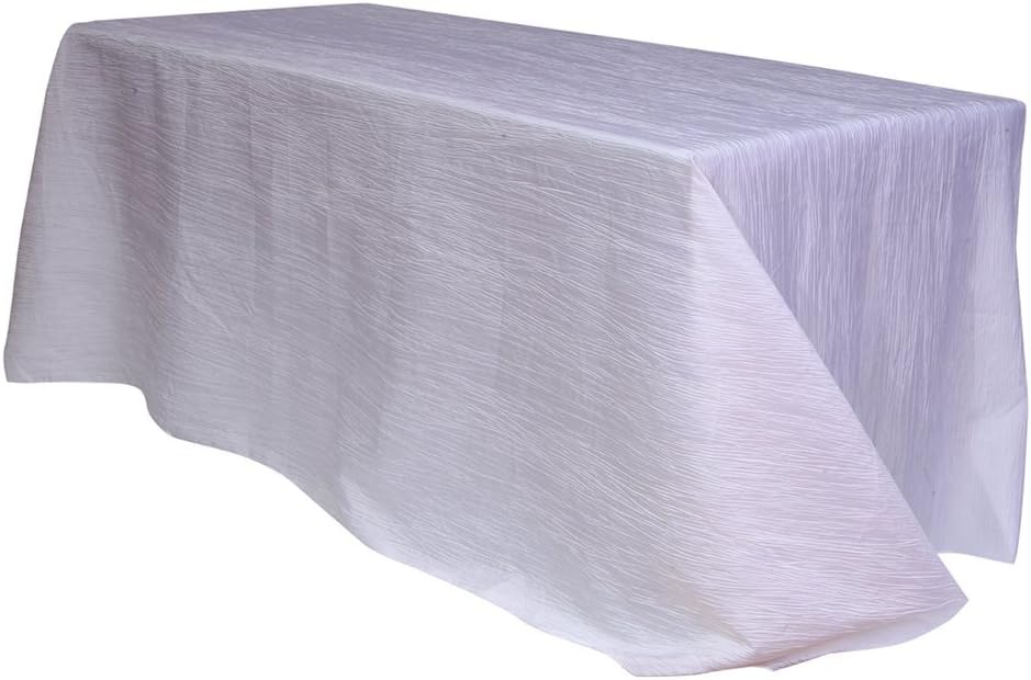 90 x 156 inch Crinkle Taffeta Tablecloth for Elegant Events