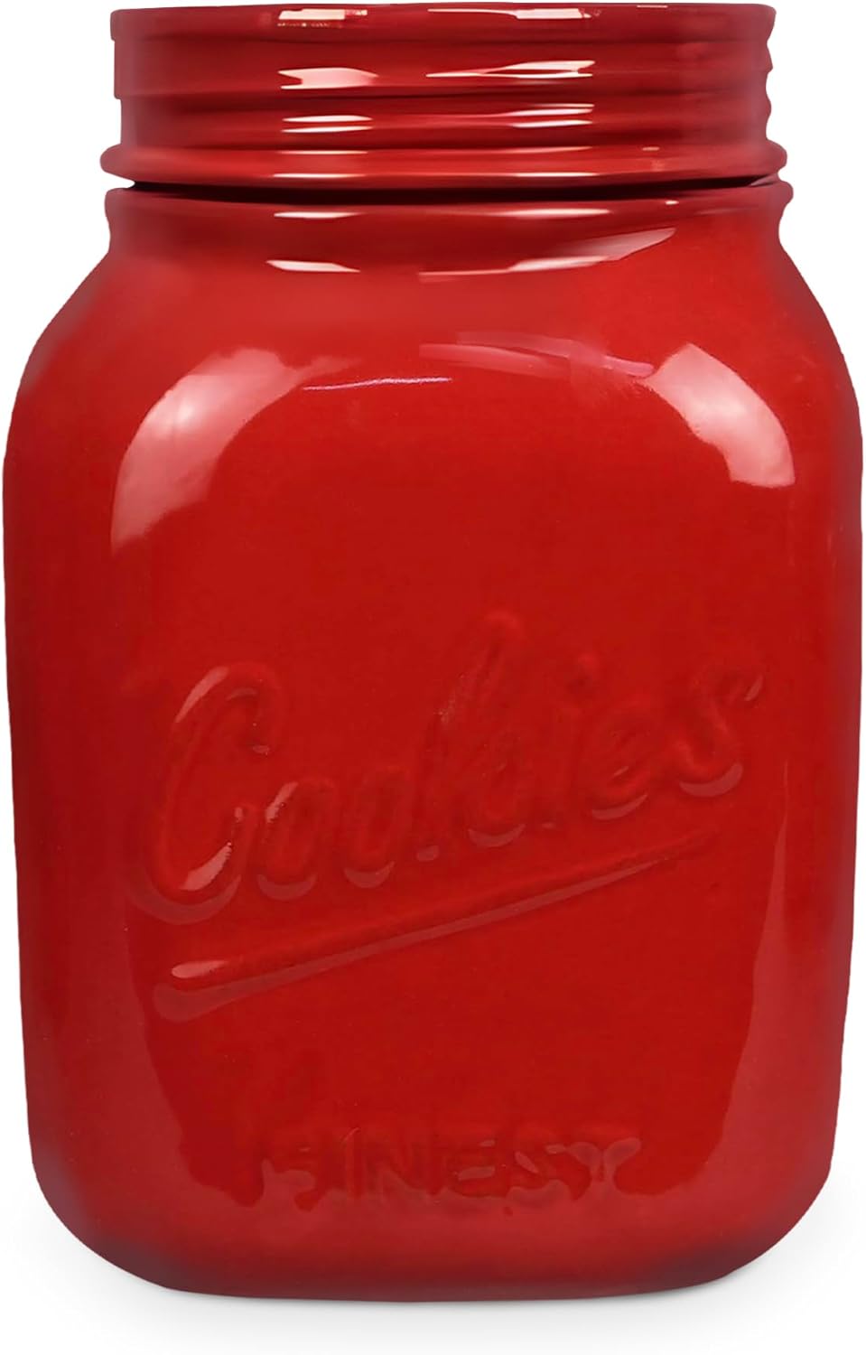 Red Ceramic Mason Jar for Unique Cookie and Snack Storage