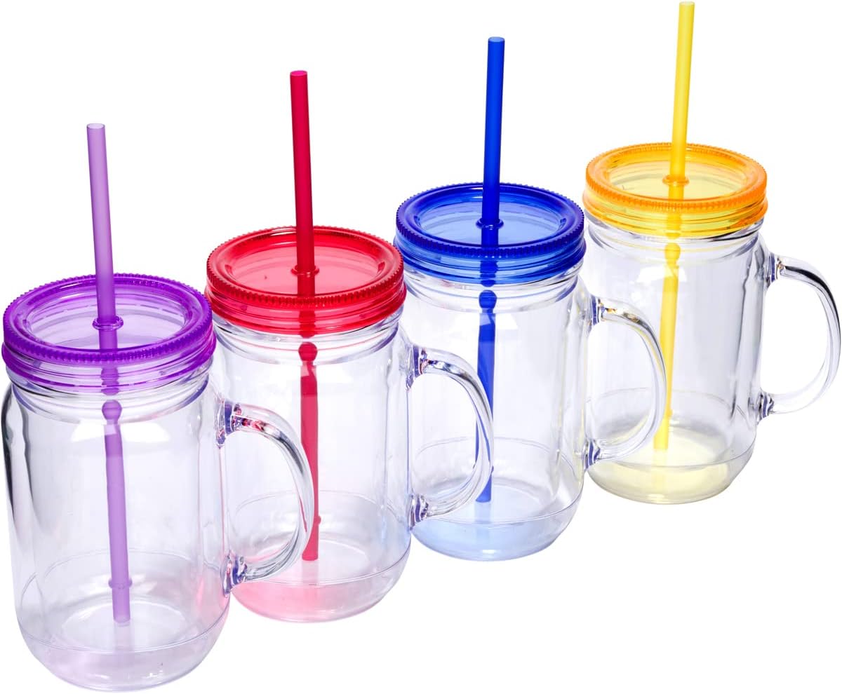 Plastic Mason Jars with Handles and Lids for All Occasions