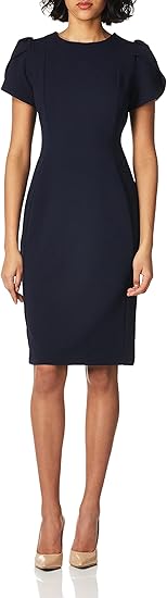 Calvin Klein Women's Tulip Sleeved Sheath Dress for Elegance