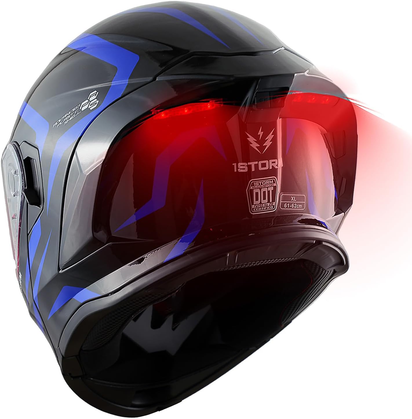 1Storm New Motorcycle Modular Full Face Helmet with LED Light