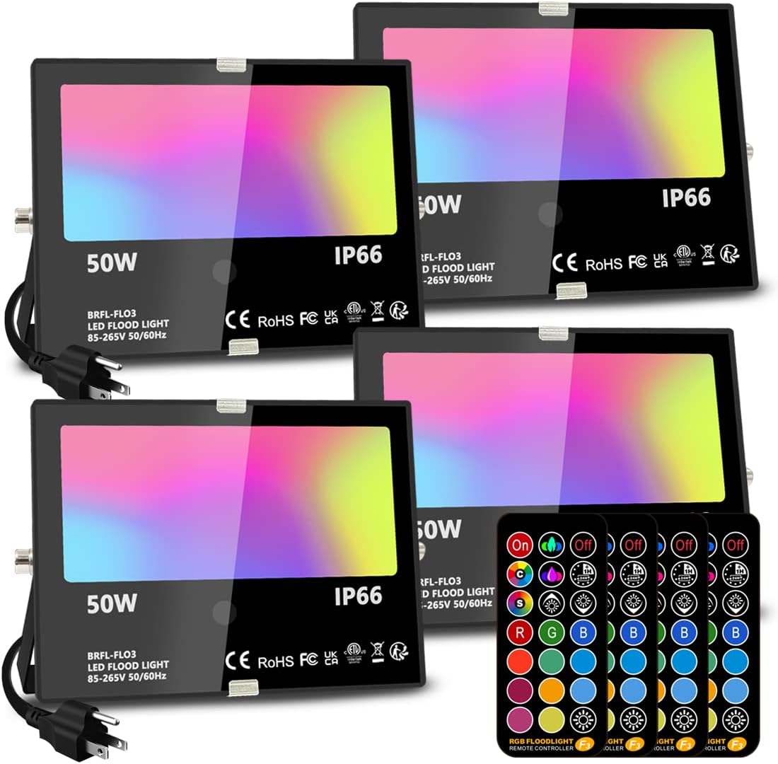 50W RGB Color Changing LED Flood Light for Outdoor Use