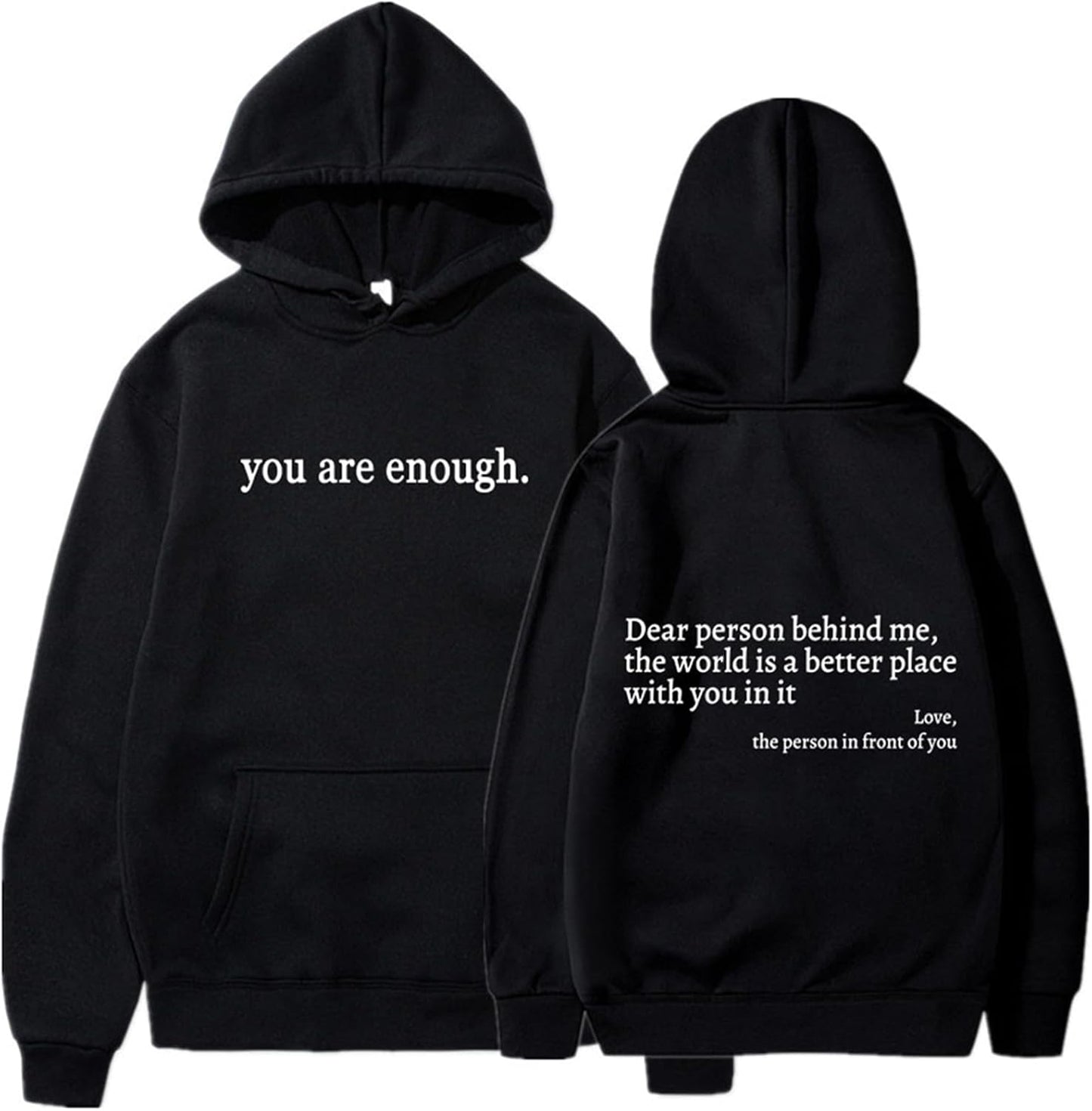You Are Enough Hoodie - Soft Clouds