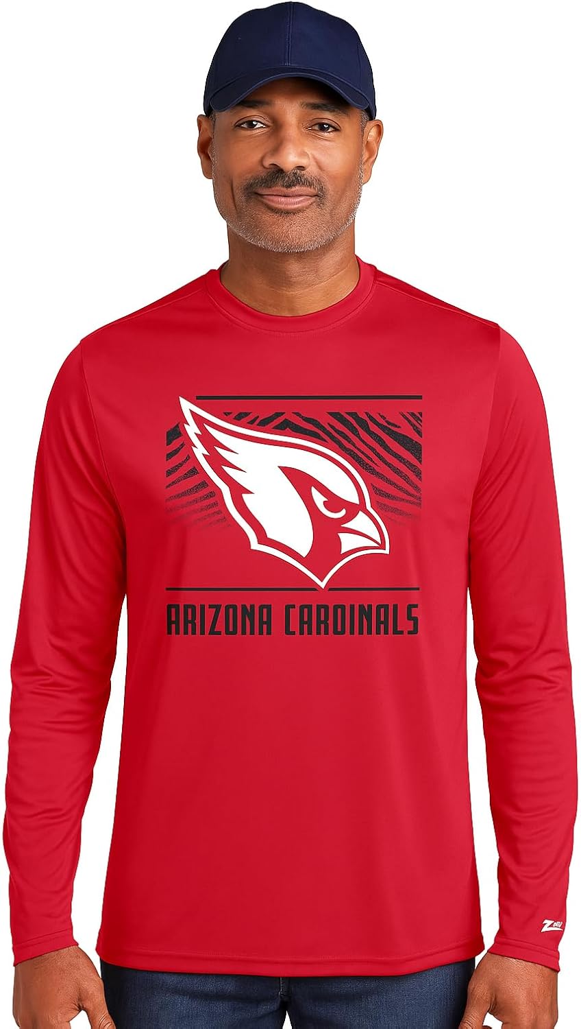 Zubaz NFL Men's Long Sleeve Team Graphic T-Shirt for Fans