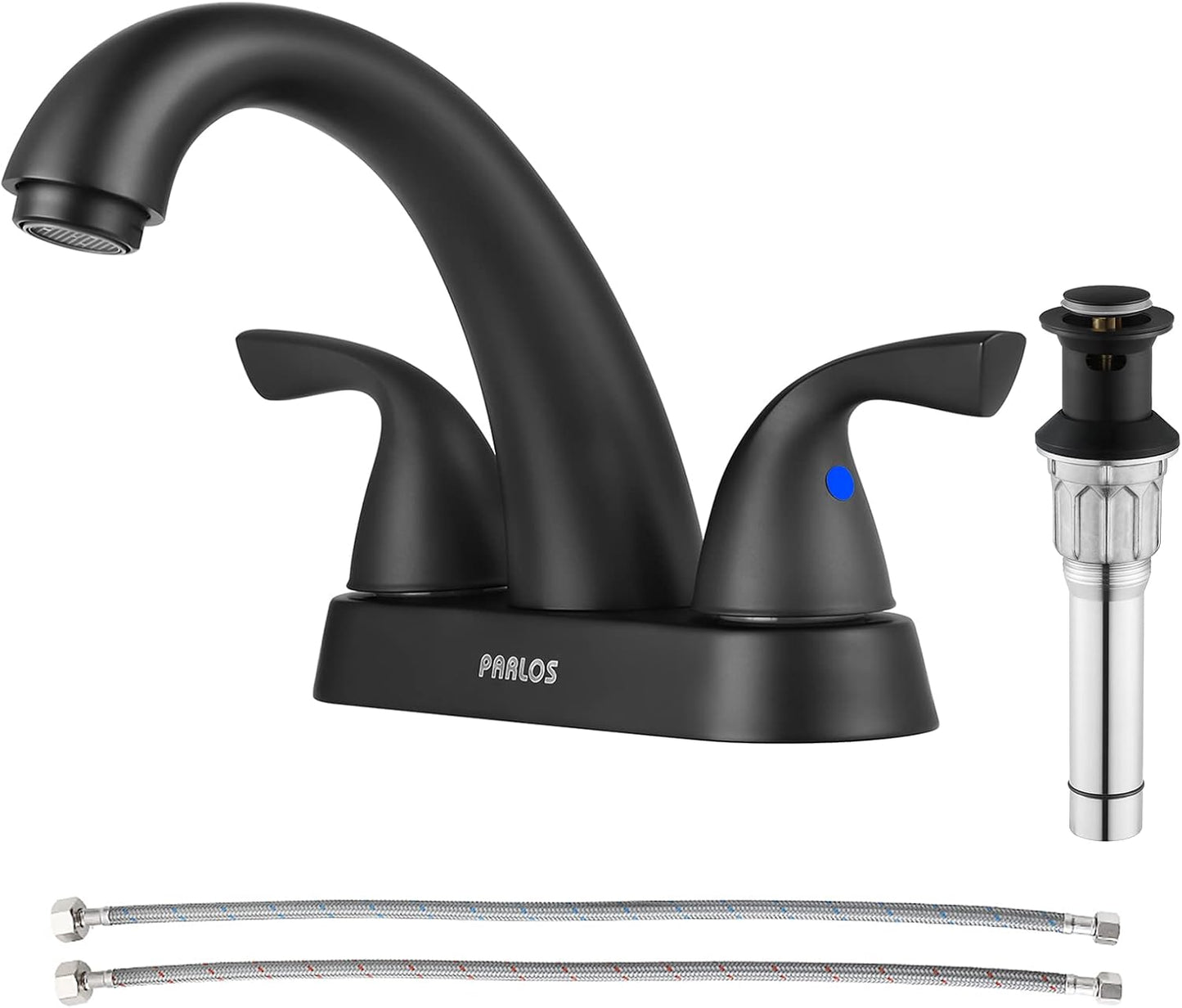PARLOS 2-Handle Bathroom Sink Faucet with Matte Black Finish