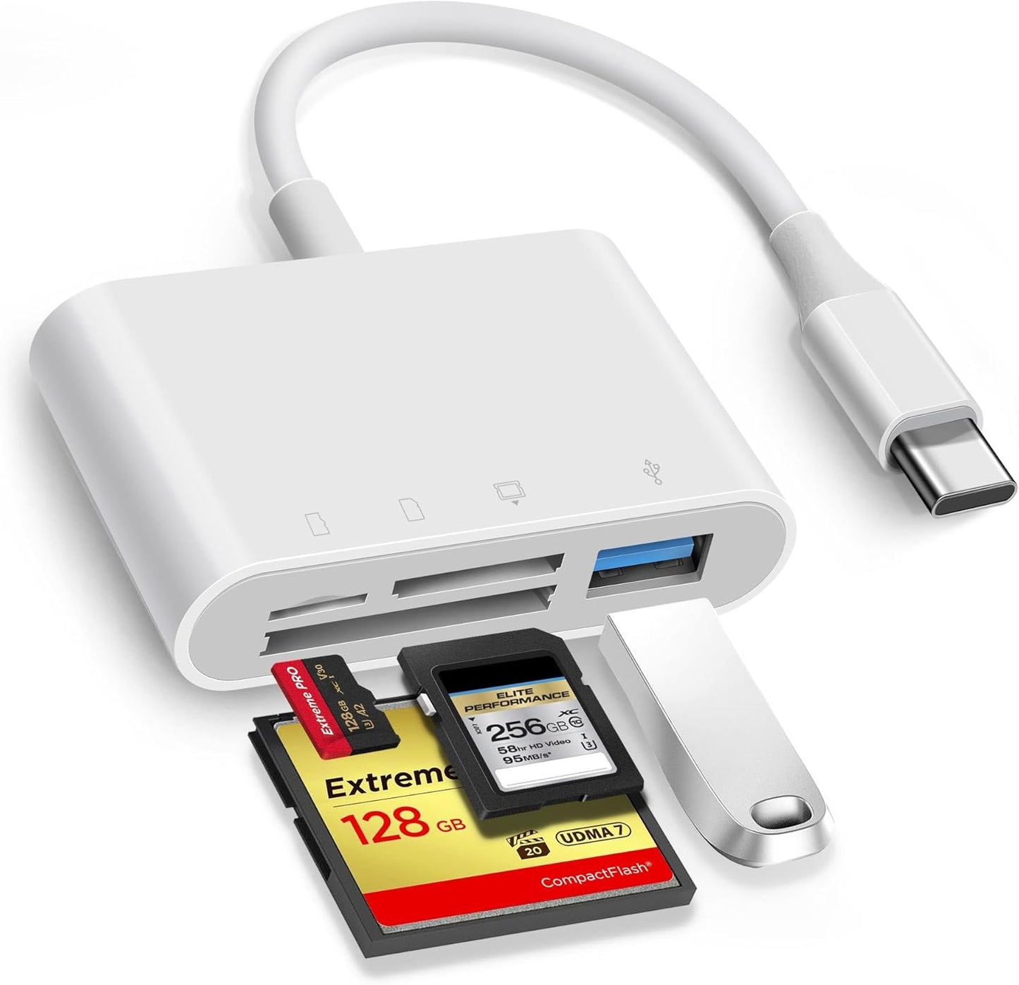 4-in-1 USB C Memory Card Reader for Apple Devices