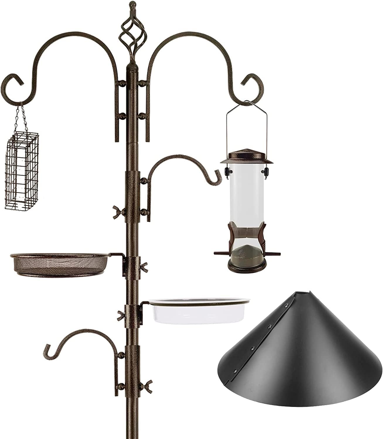 Bird Feeding Station Kit with Squirrel Baffle and Suet Cage