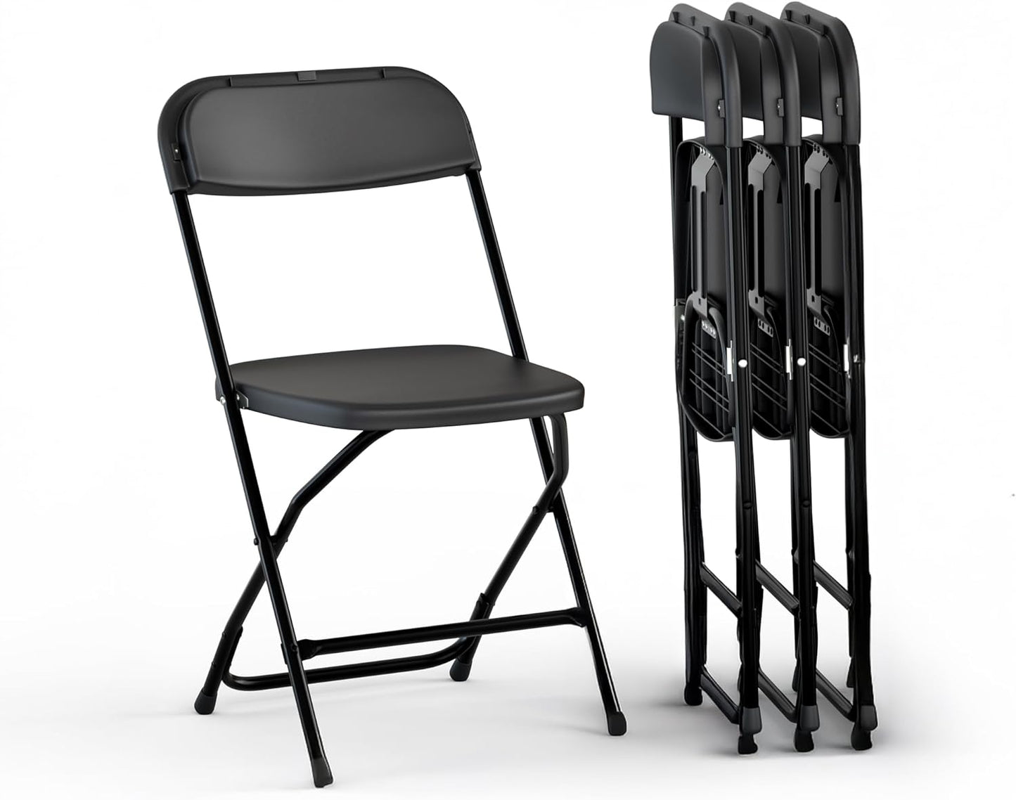 4 PACK White Foldable Plastic Chair for Events and Dining