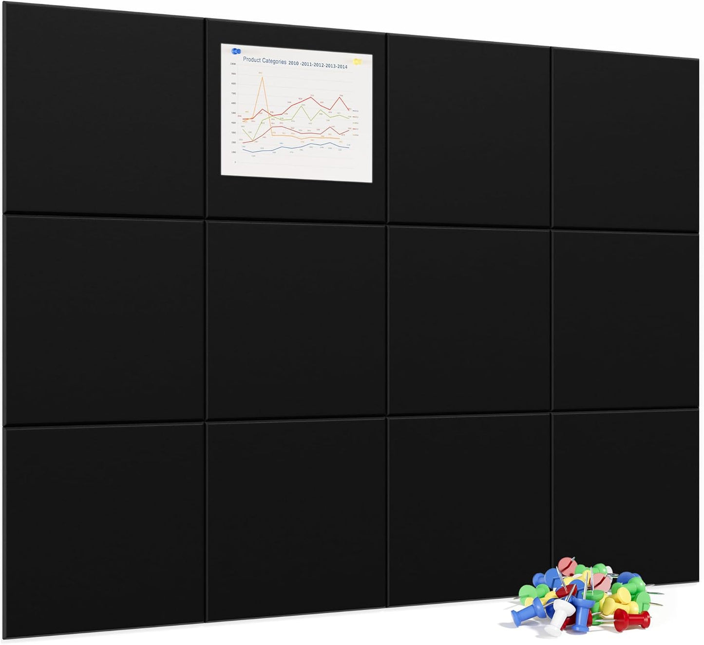 Large Cork Board for Wall - 48x36 Bulletin Board with Pushpins