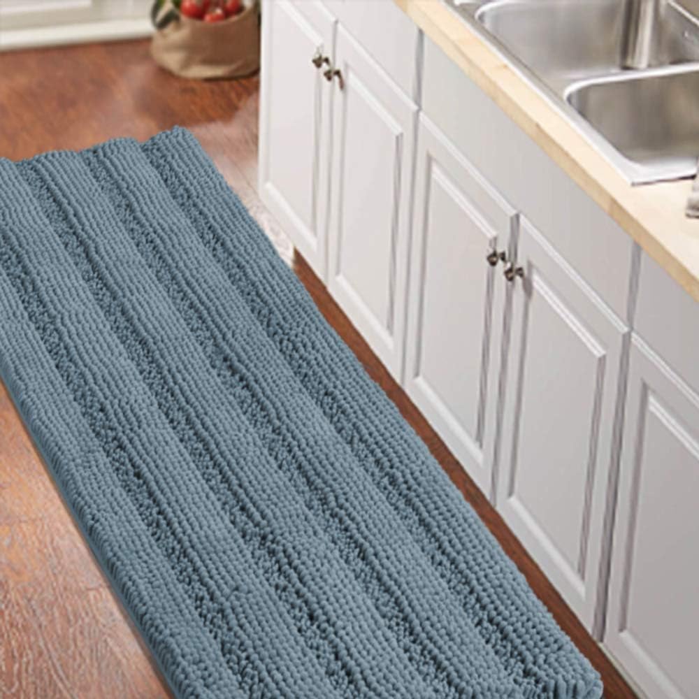 Luxurious 59in by 20in Shaggy Chenille Bath Mat for Comfort
