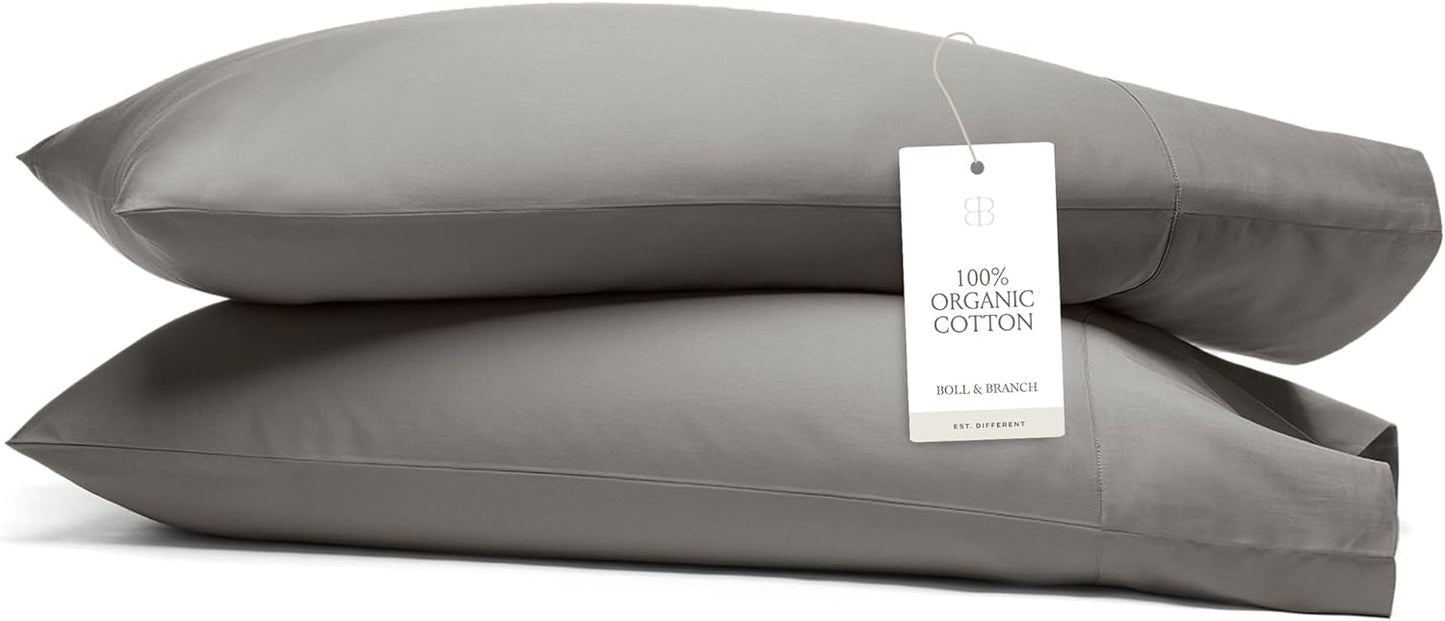 Boll & Branch Signature Hemmed Pillowcase Set - King Size Luxury