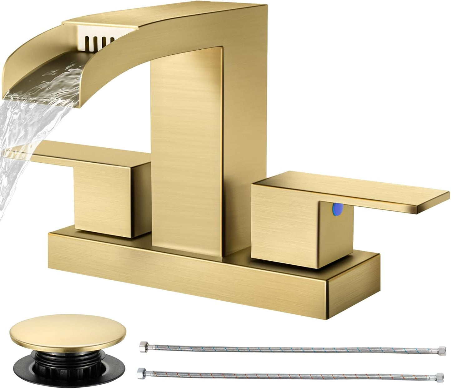 Cobbe Waterfall Bathroom Faucets with Elegant Brushed Gold Finish