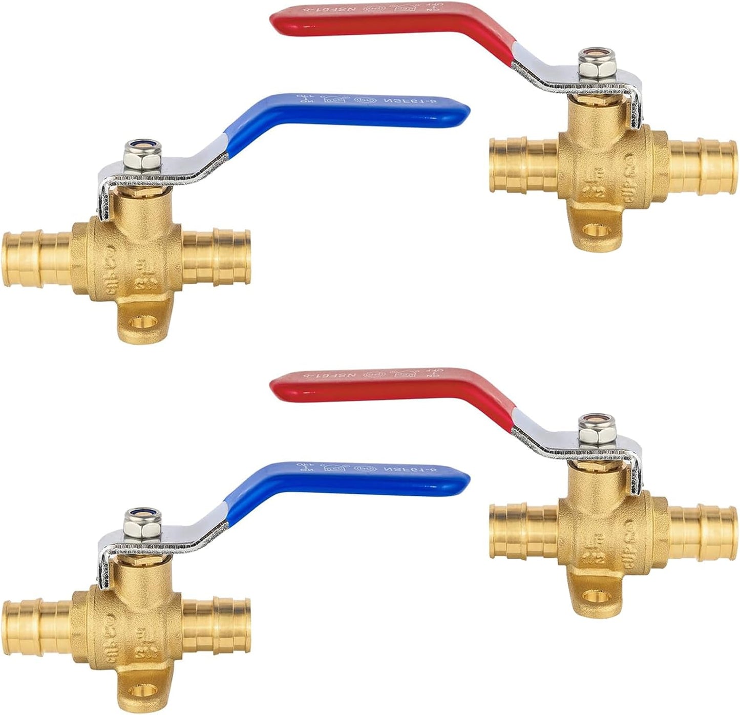 HeSun 4 PCs 1/2 Inch PEX A Expansion Ball Valve for Plumbing