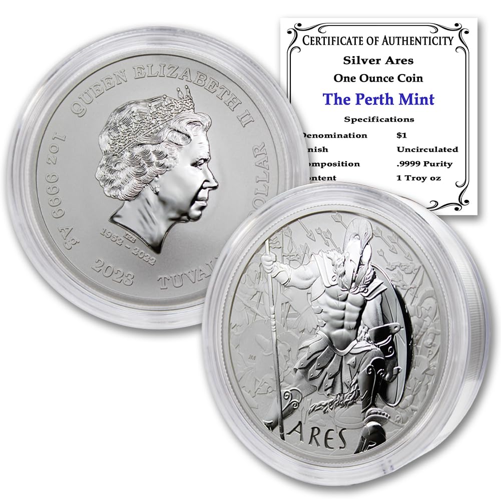 2023 P 1 oz Tuvalu Silver Ares Coin Brilliant Uncirculated