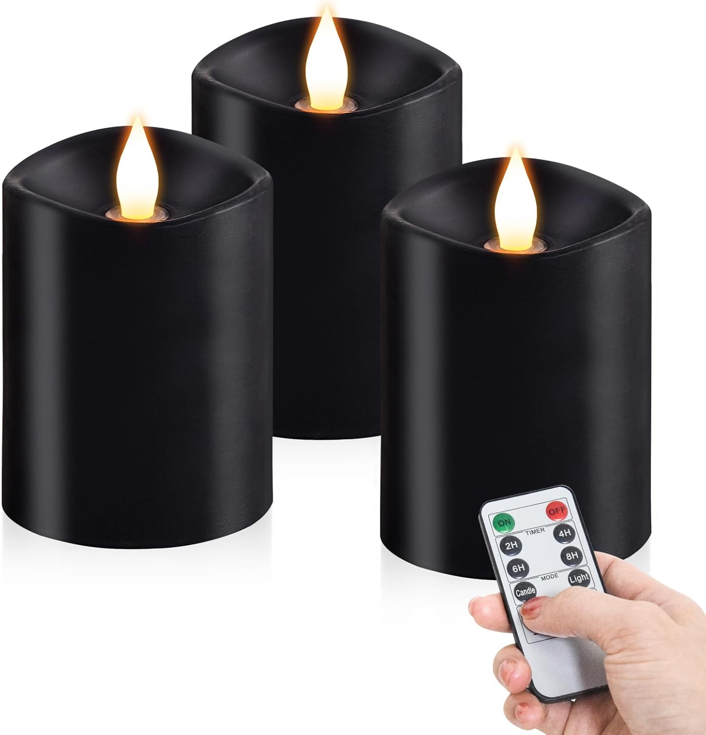 3x4 Flameless Candles Set of 3 with Remote for Home Decor