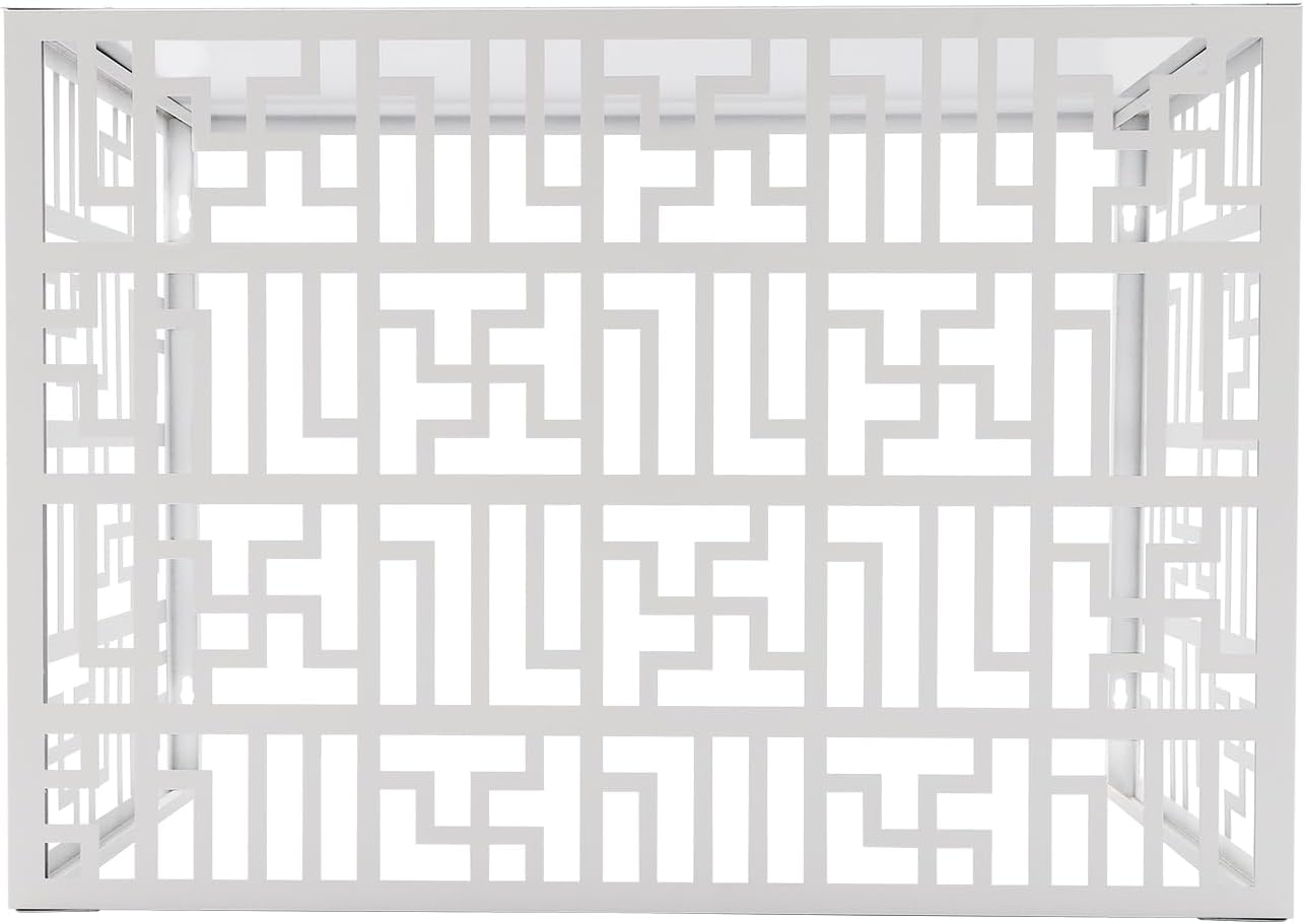 Wood Pattern Air Conditioner Fence - Privacy Screen Panels (White)