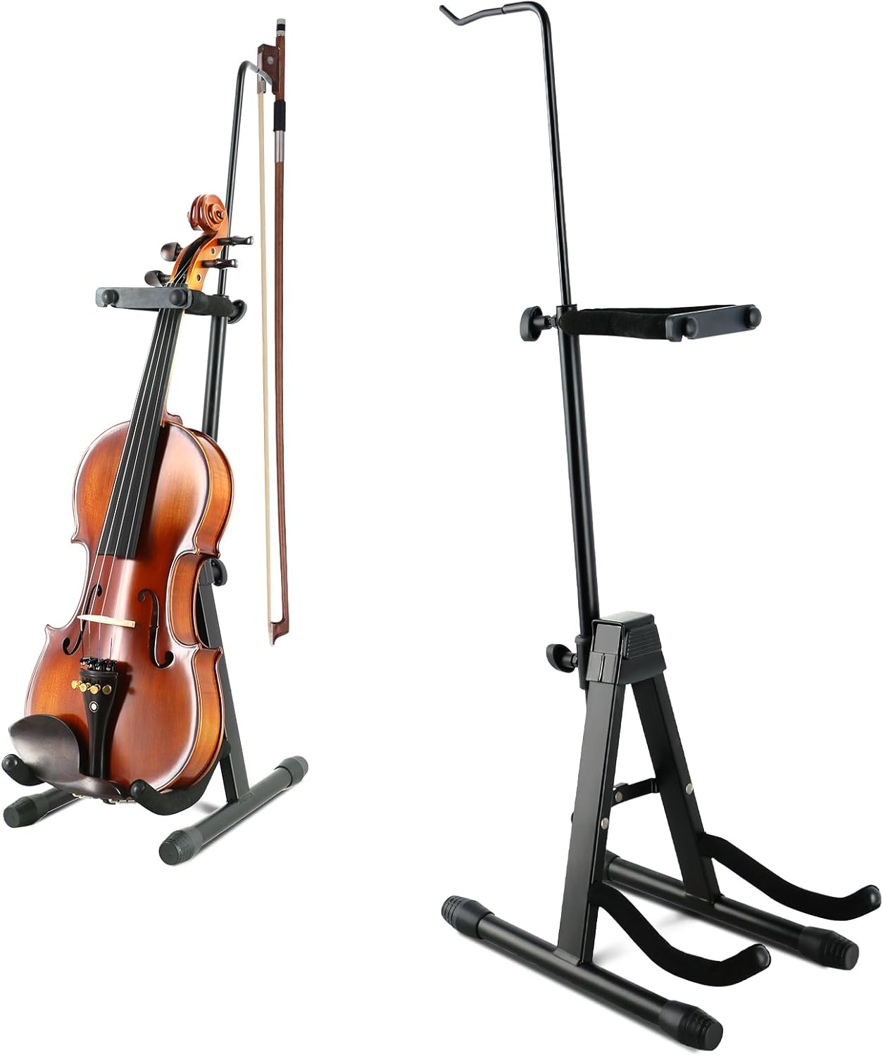 ROWELL Violin Stand with Bow Holder - Portable & Adjustable
