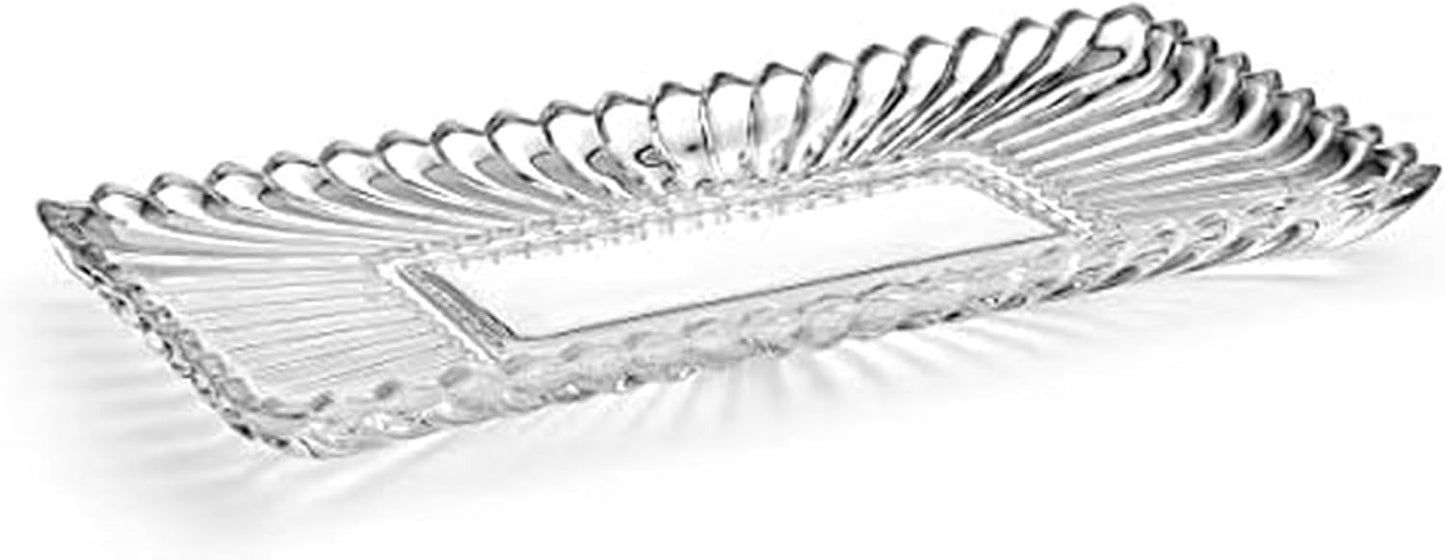 Mikasa Estate Crystal Glass Rectangular Serving Tray for Elegance
