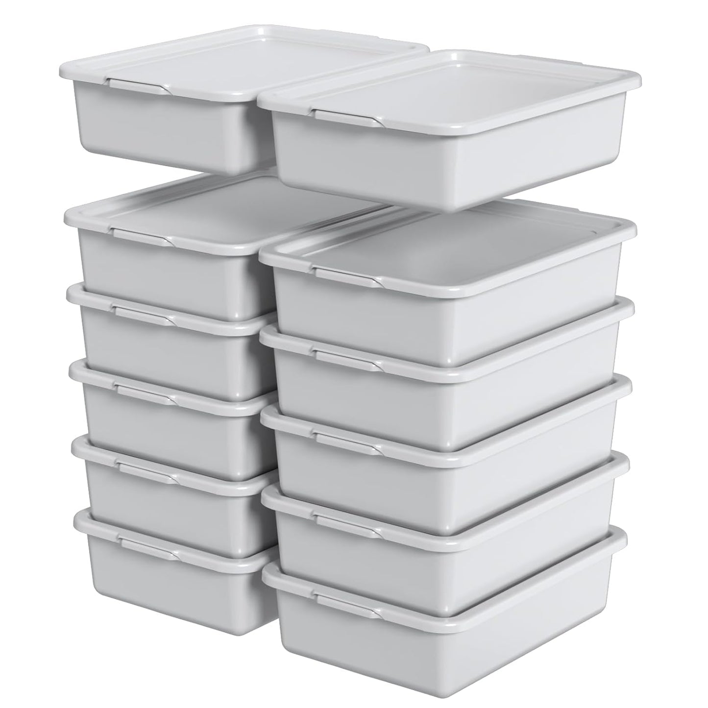 12 Packs Plastic Rectangular Utility Bus Box for Storage Needs