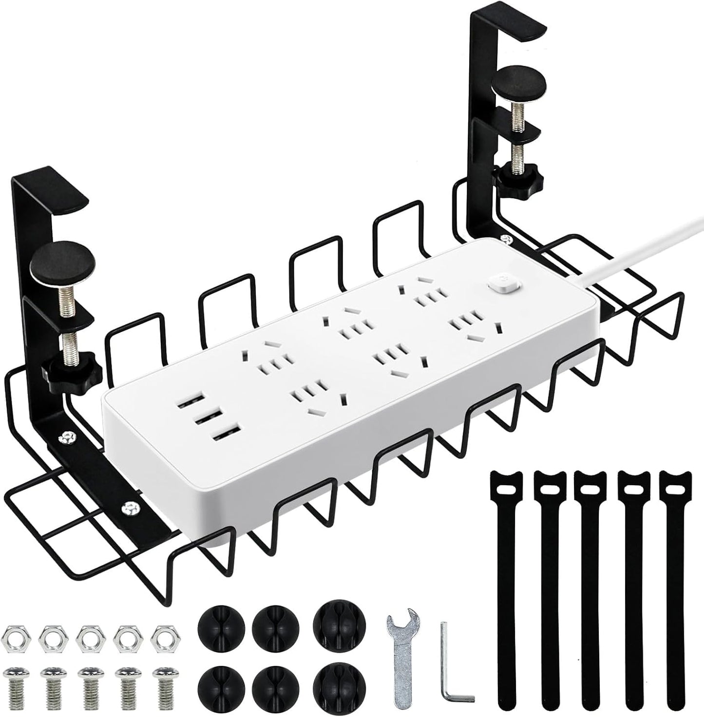 Yuroochii No Drill Cable Tray - Easy Home Office Organizer