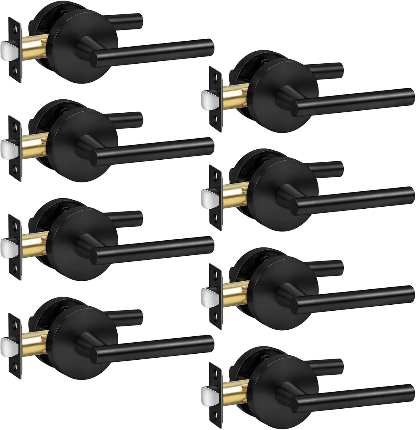 Matte Black Lever Passage Door Handle Set for Modern Homes