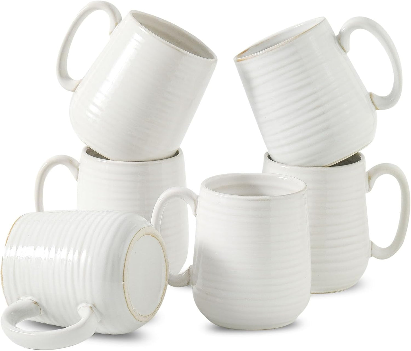 Hasense Coffee Mugs Set of 6 - Elegant Ceramic Cups for Home