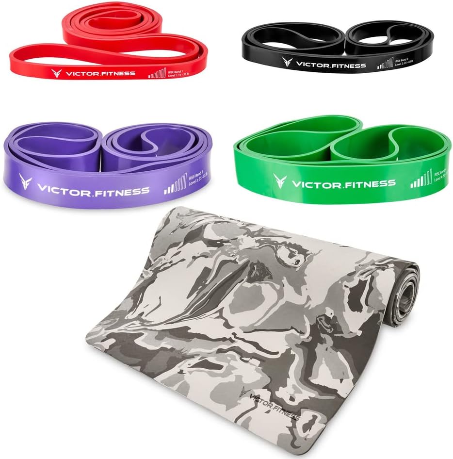 Gray Camo Yoga Mat + Risebands Set