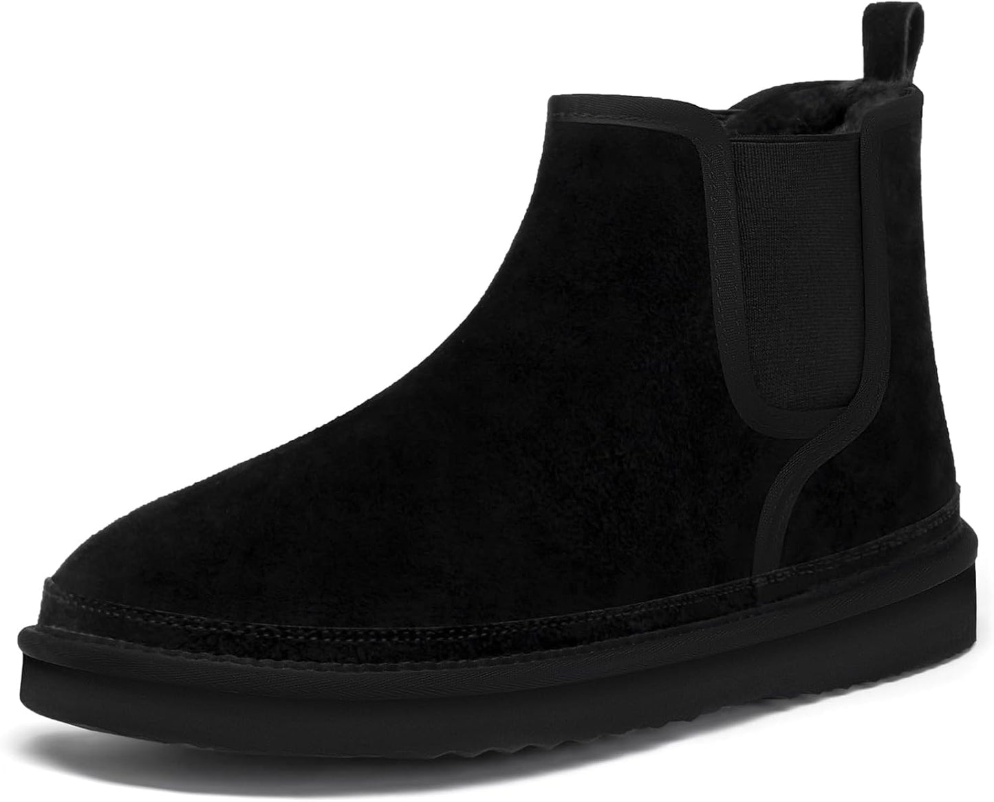 Men's Winter Snow Boots - Suede Chelsea Boots for Cold Weather