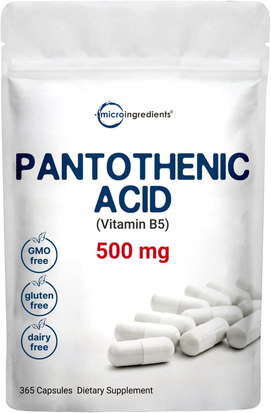 365-Day Energy Boost: B5 500mg Capsules
