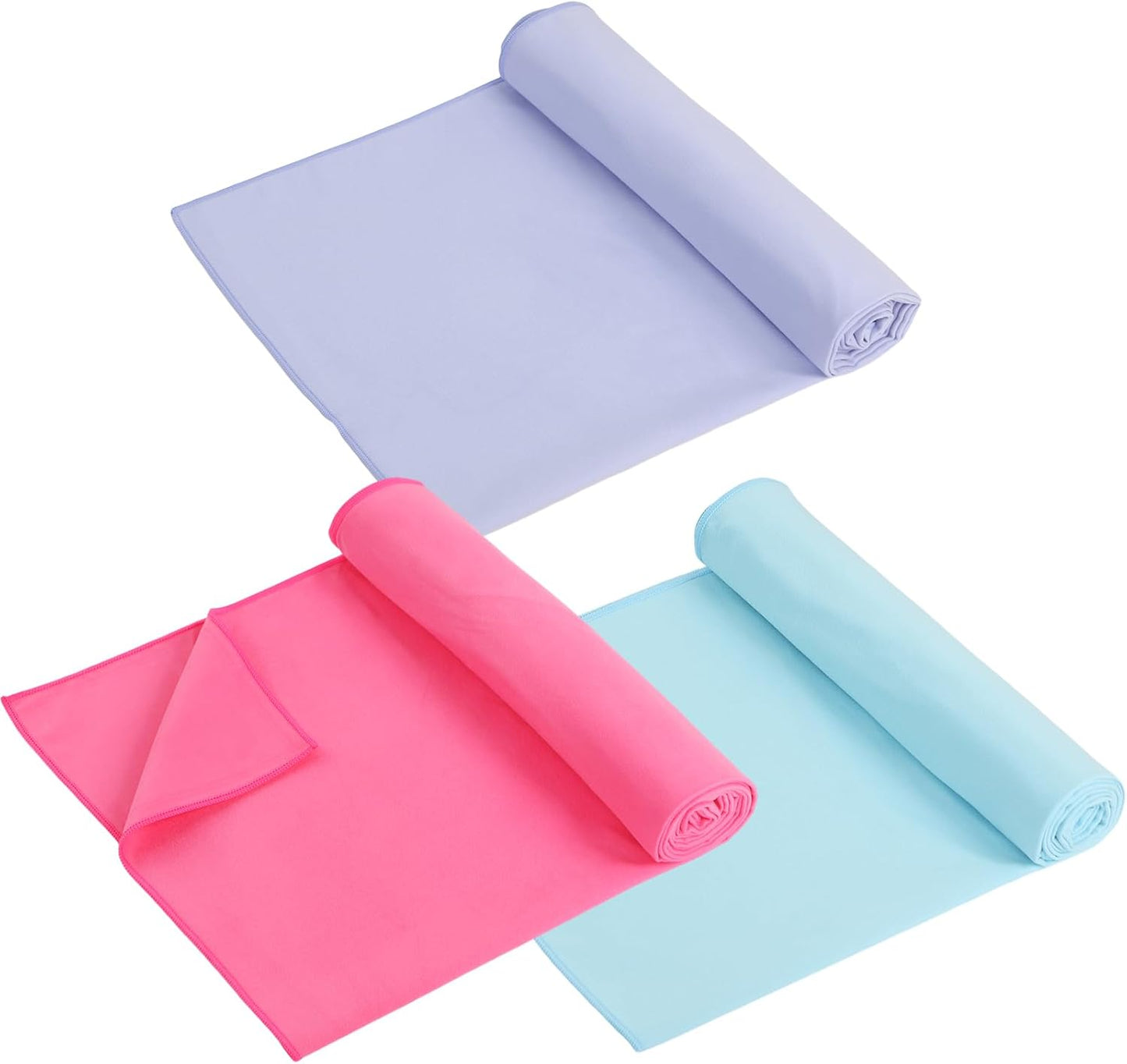 Breling 3 Pack Non-Slip Hot Yoga Towels - Sweat Absorbent Microfiber for Yoga & Pilates