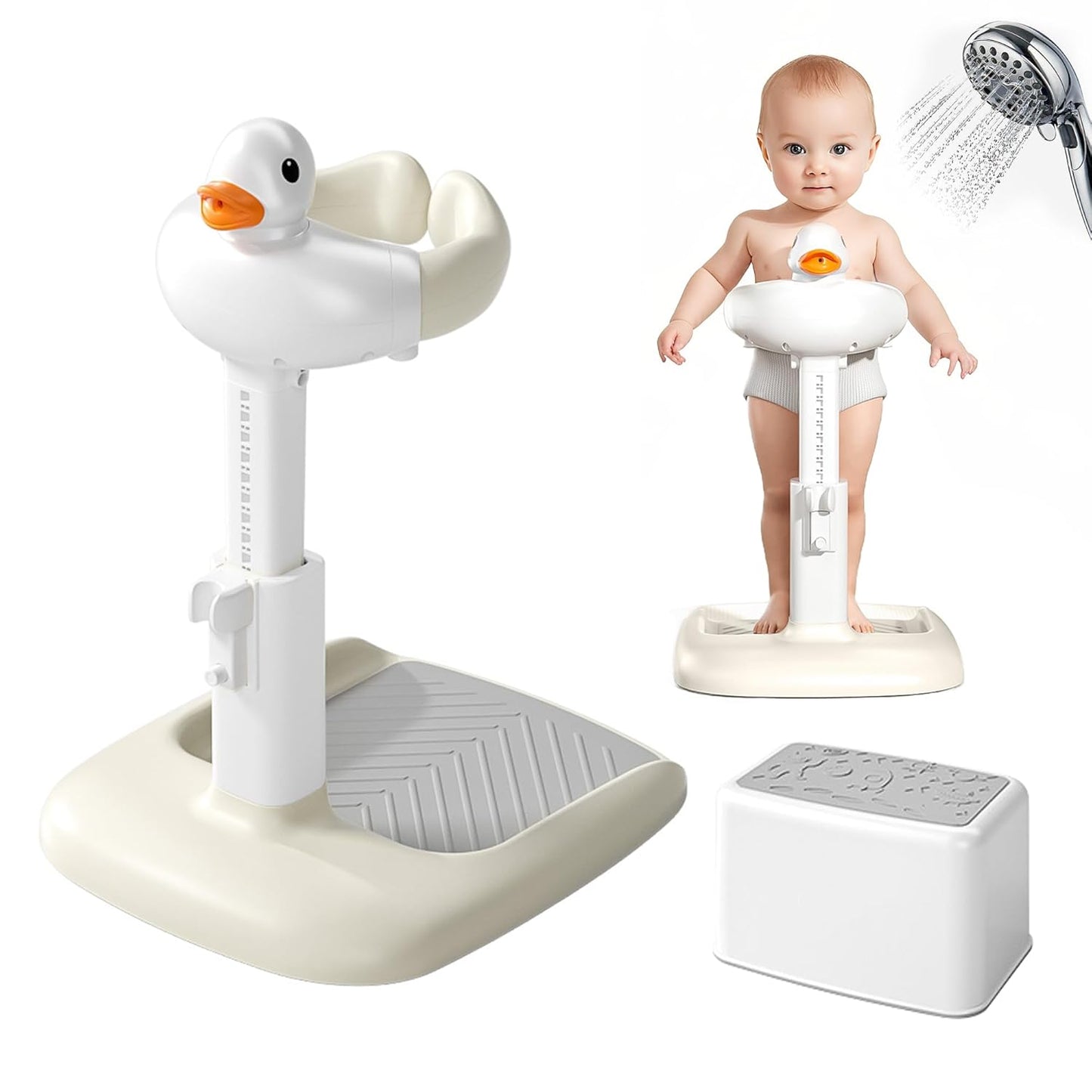Adjustable Height Baby Shower Stand for Safe Toddler Bathing