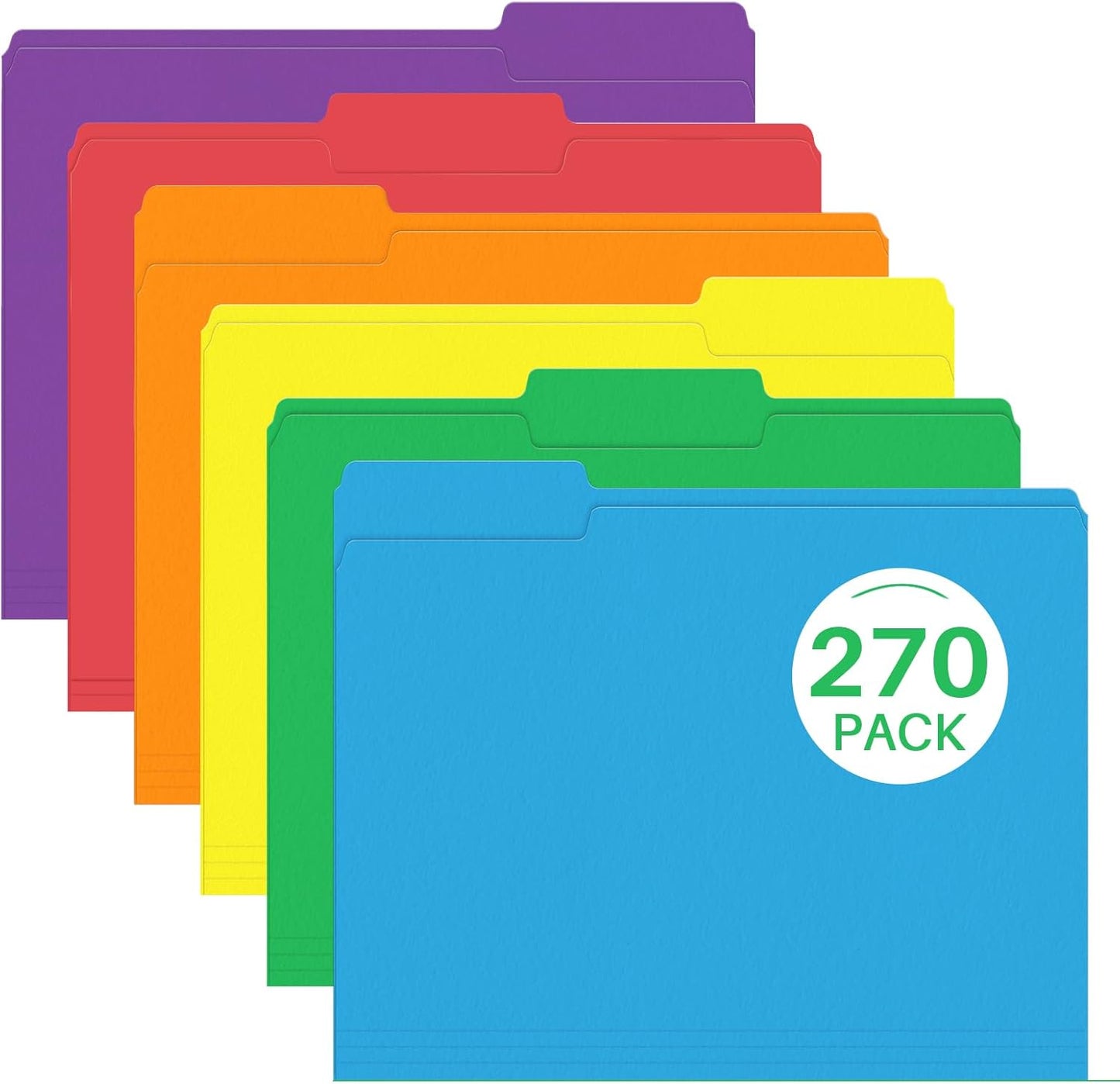 PANDRI 270 Pack Colored File Folders - Organize With Style!