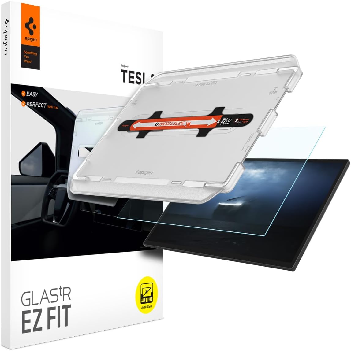 Spigen Tempered Glass Screen Protector for Tesla Cybertruck 18.5in