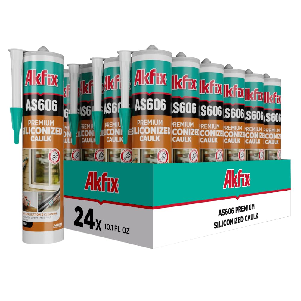 Akfix AS606 White Acrylic Latex Caulk for Painters - 24 Pack