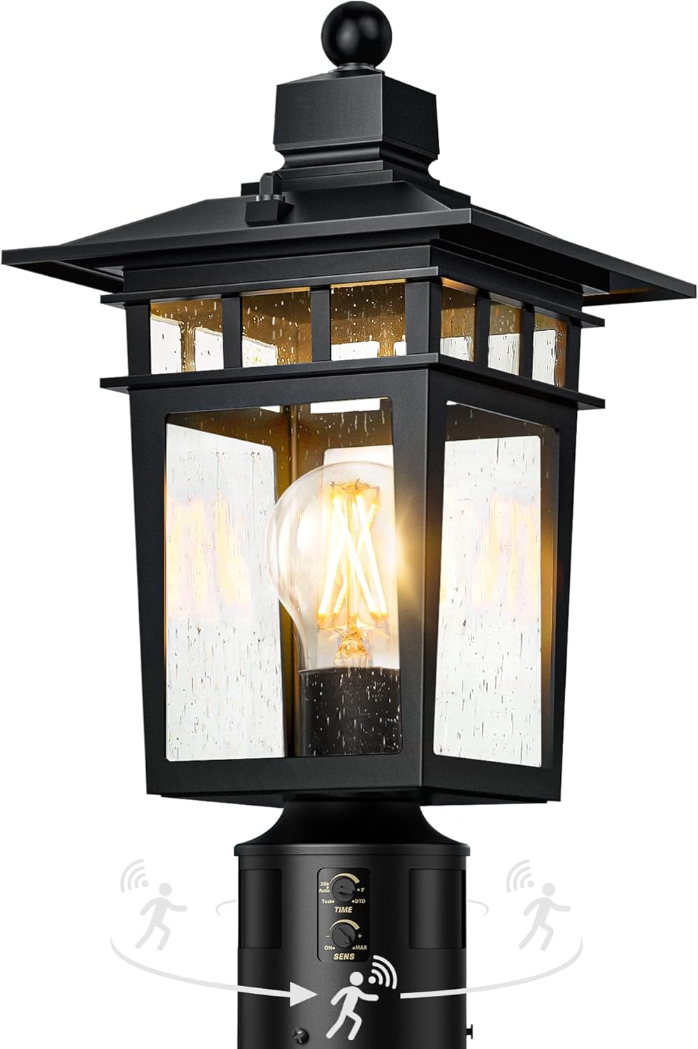 360 Motion Sensor Outdoor Post Lights with 4 Lighting Modes