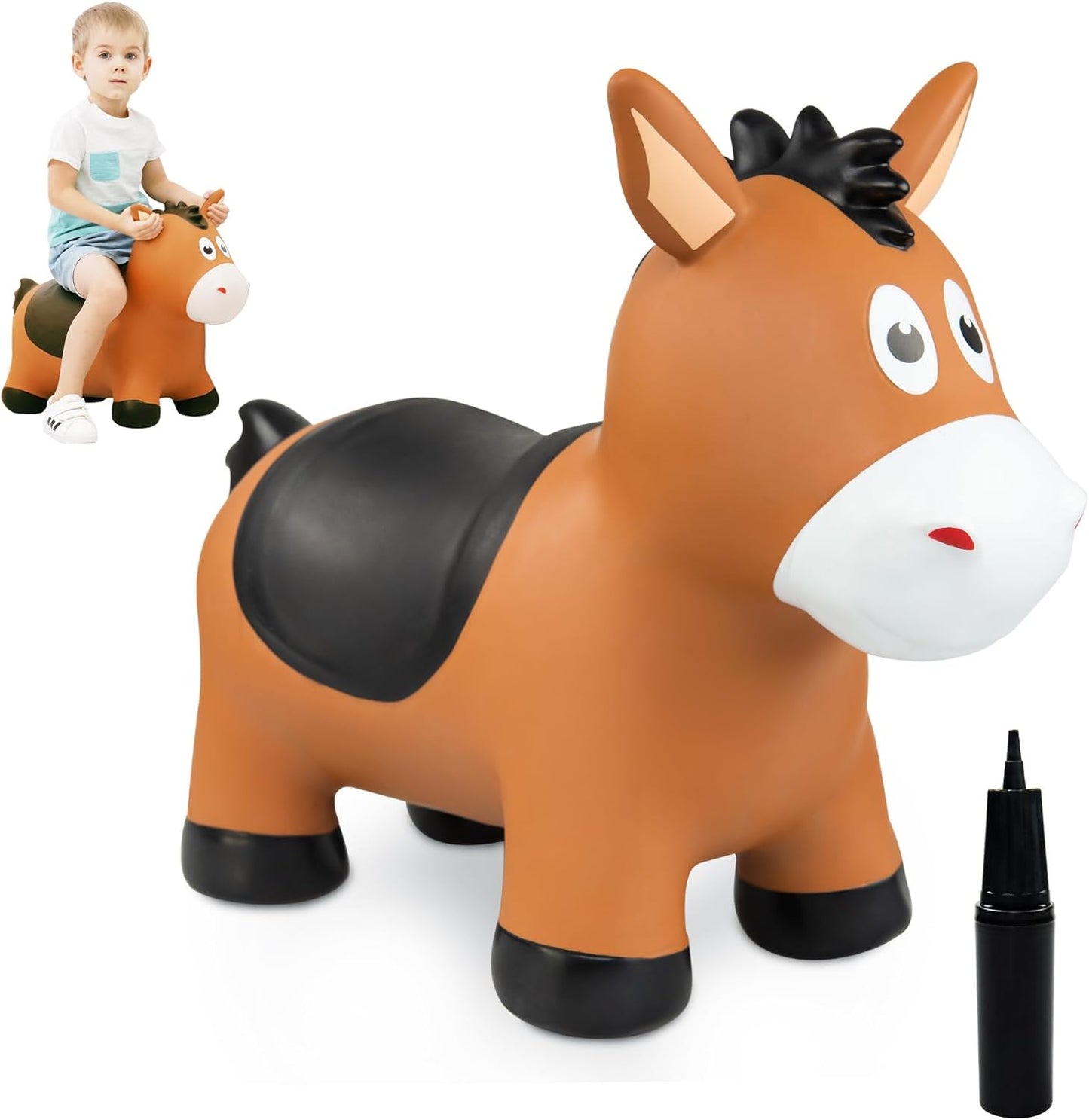 Bouncy Horse Hopping Toys for Toddlers - Fun Ride On Bouncer