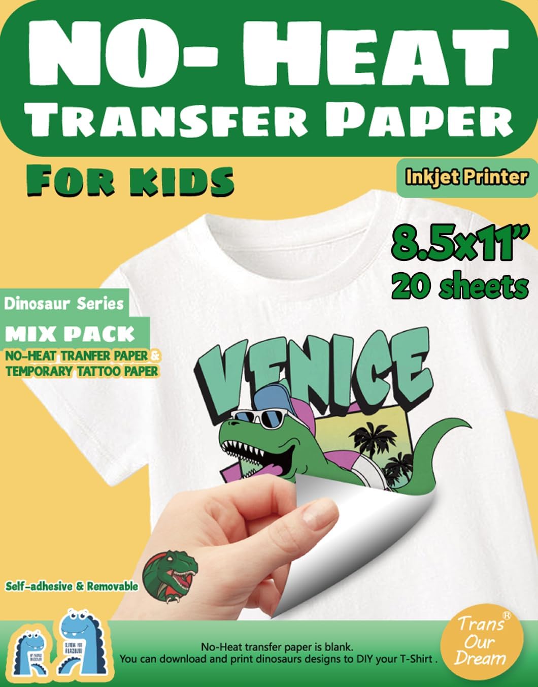 Printable Heatless Vinyl for Fabric (20 Sheets) GearMustHave Printable Heatless Vinyl for Fabric (20 Sheets) GearMustHave