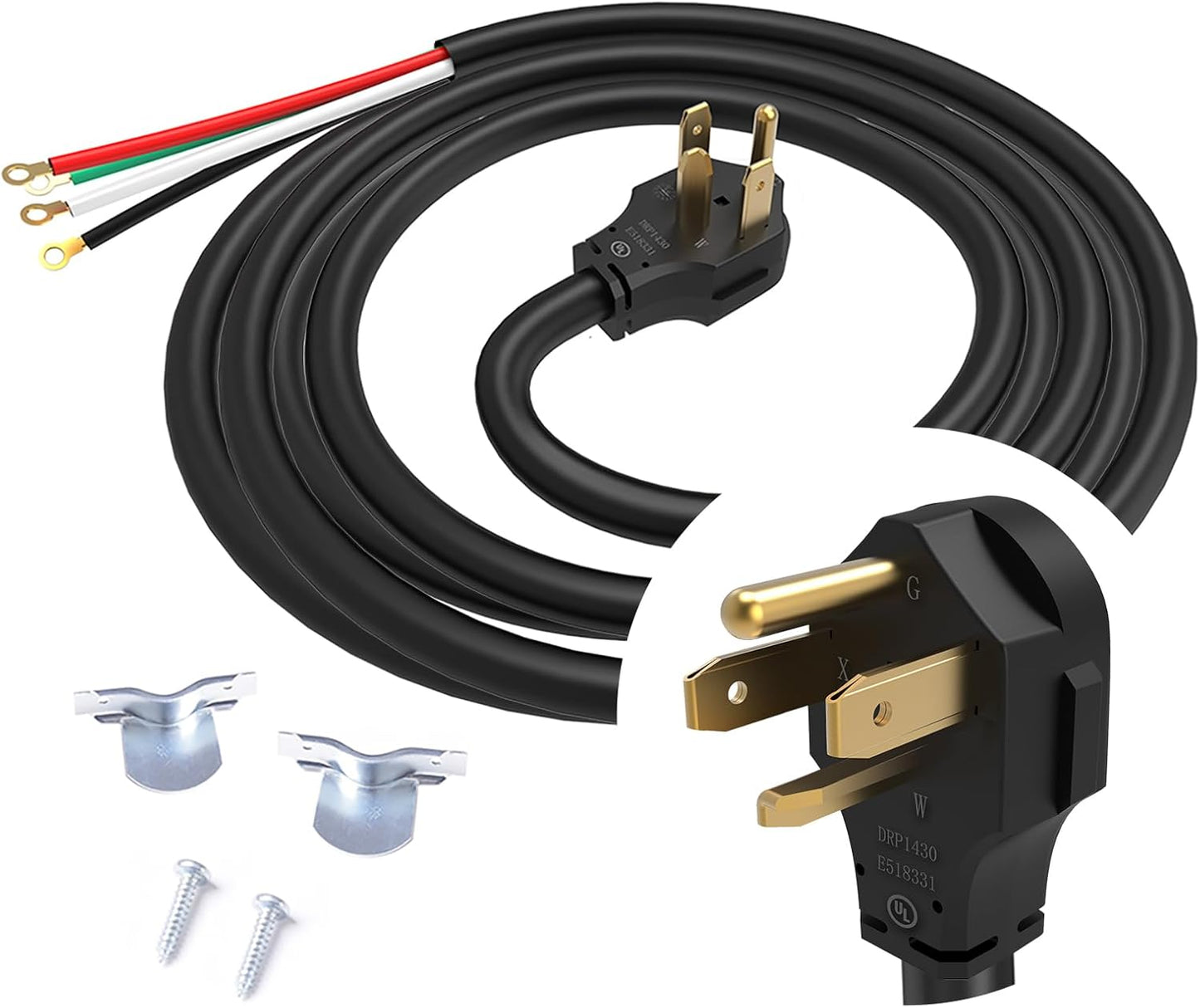 TOPDC 4 Prong Dryer Cord 10 Feet for 30 AMP Appliances
