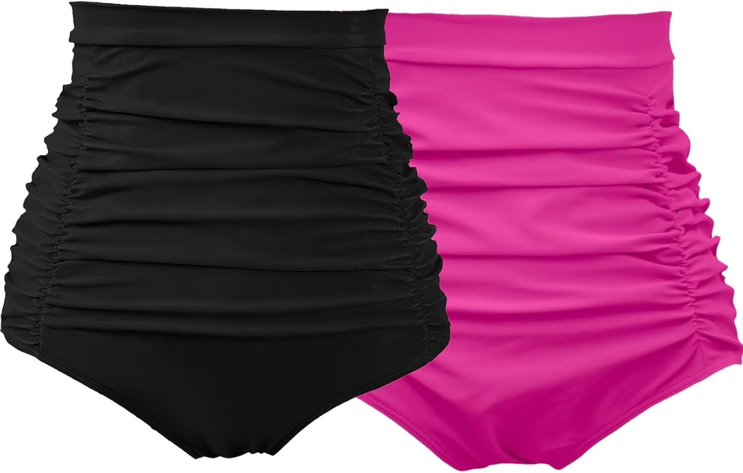 COCOPEAR Women's Ruched High Waisted Bikini Bottom for Retro Style