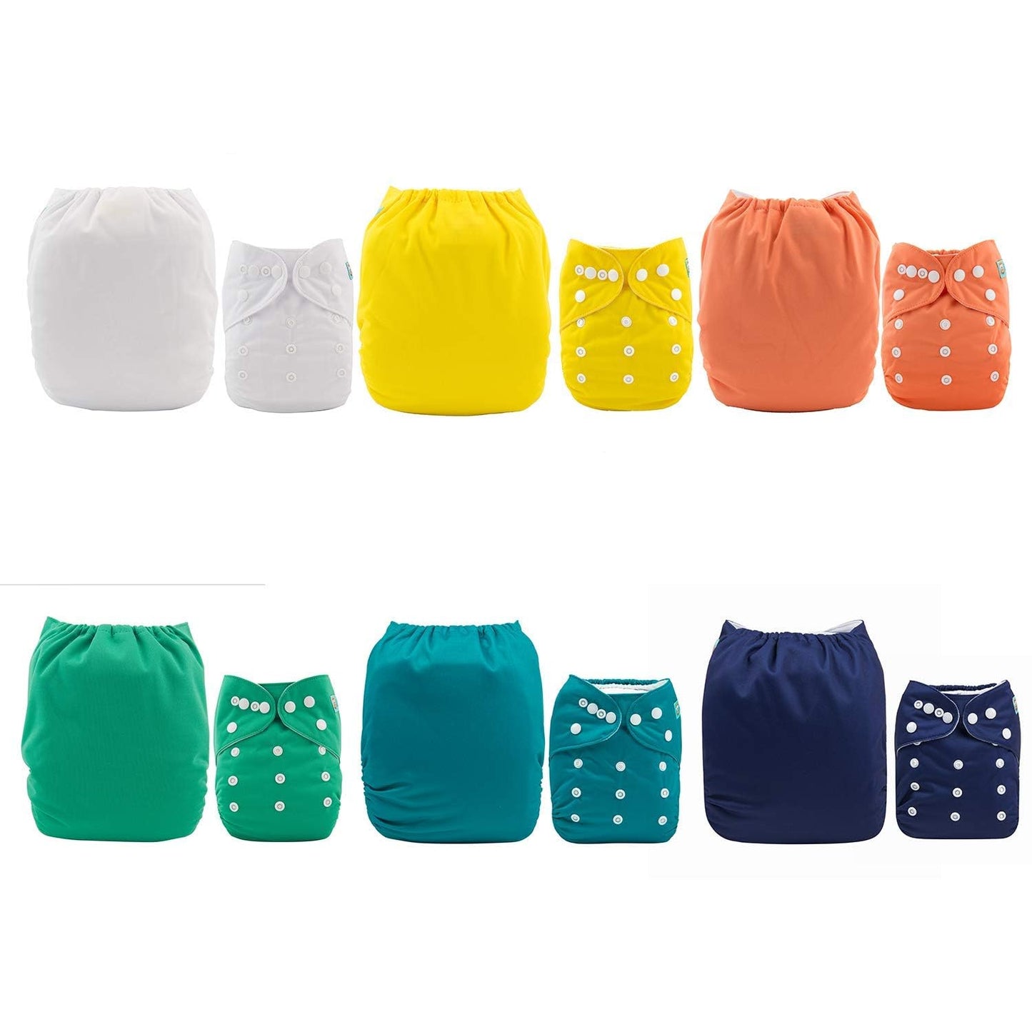 ALVABABY 6 Pack Cloth Diapers - Adjustable, Reusable!