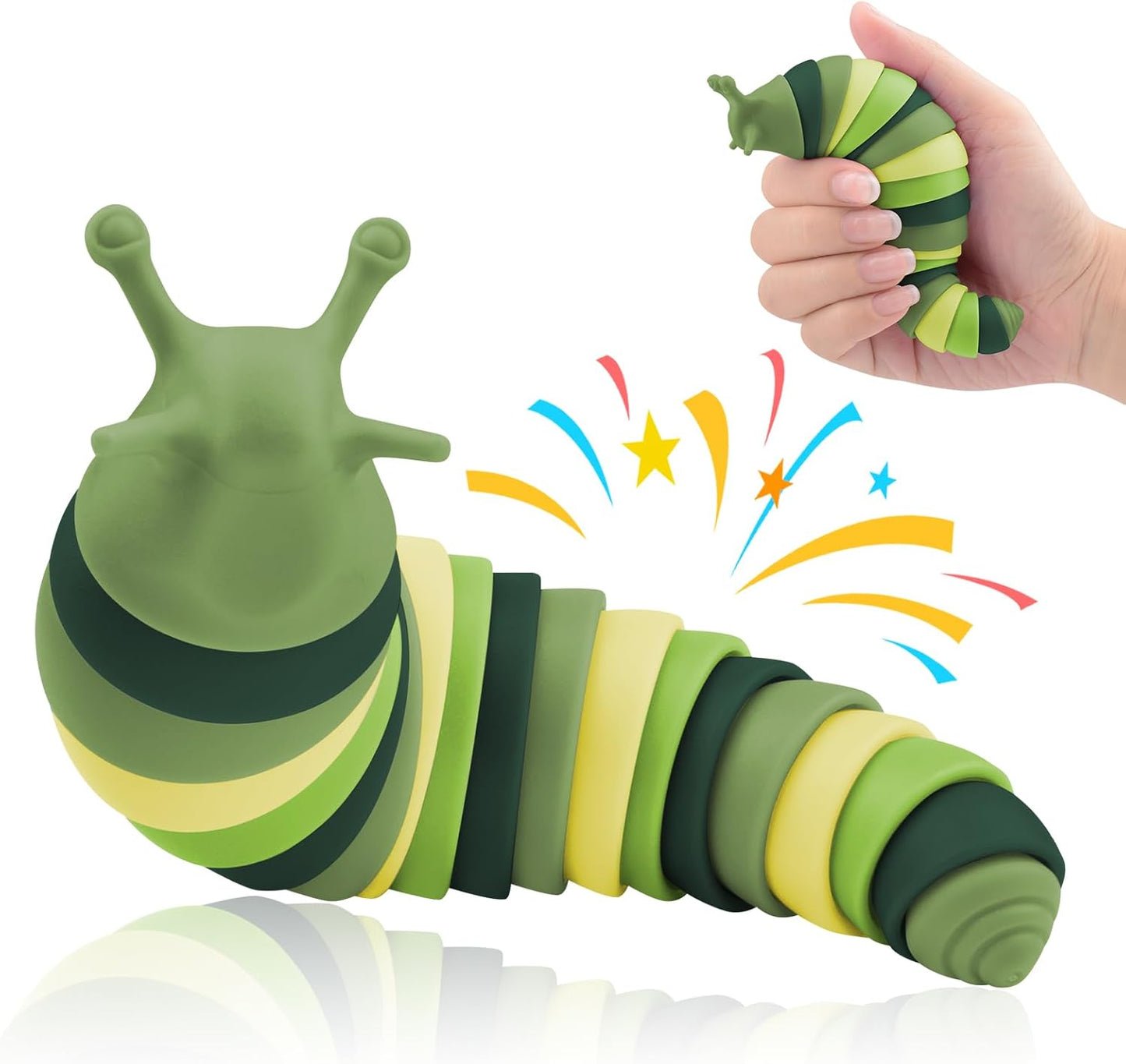 Cute Sensory Slug Toy for Autism, Ages 3+, Easter Green